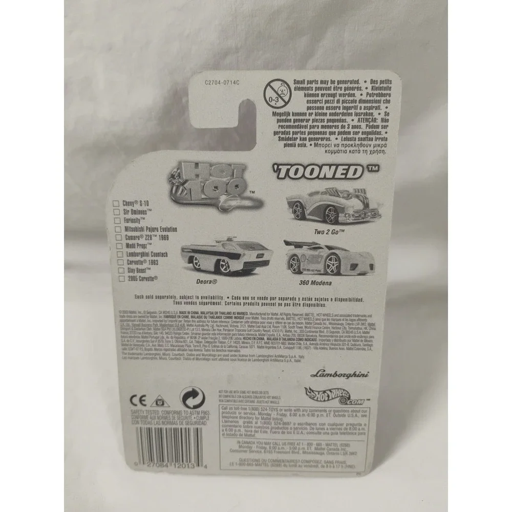 Hot Wheels 2004 #079 First Editions 79 of 100 Tooned Lamborghini Countach Orange